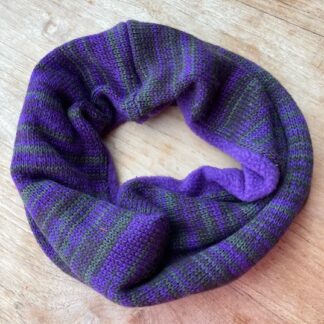 Purple Fleece-lined Striped Neckwarmer