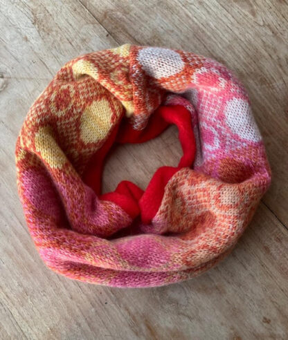 Spiced Neckwarmer with Red Fleece Lining